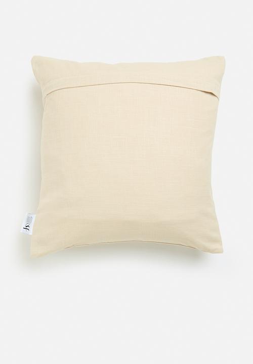Sixth Floor - Patch embroidered cushion cover- Natural