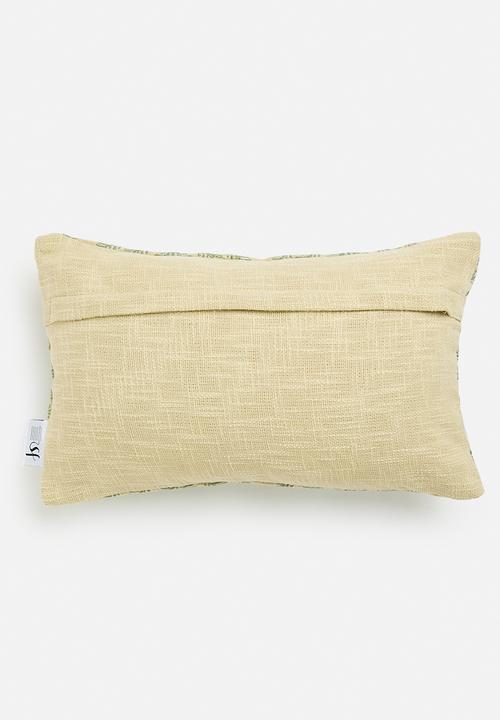 Sixth Floor - Fern embroidered cushion cover - green