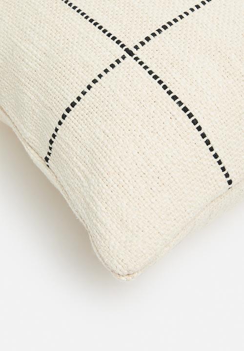 Sixth Floor - Check block cushion cover - natural 