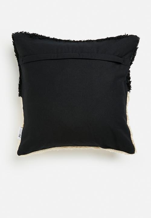 Sixth Floor - Block Tuft cushion cover- Black & Natural