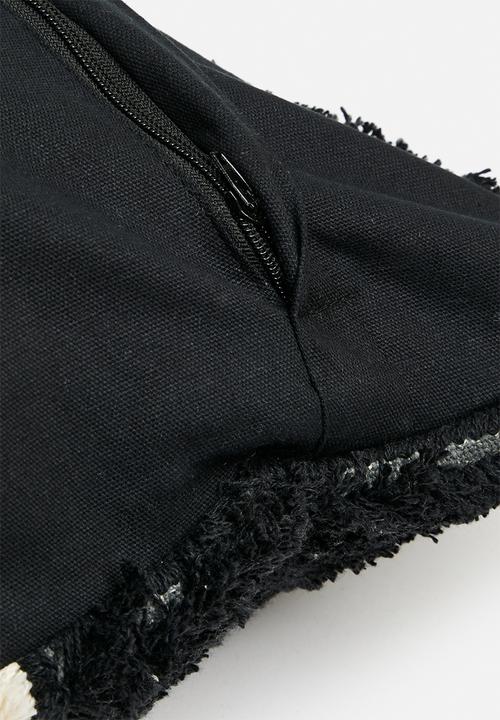 Sixth Floor - Block Tuft cushion cover- Black & Natural