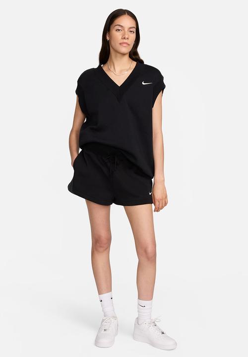 Nike - W nsw phnx flc slvls v-neck - black/sail
