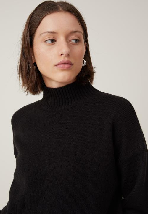 Cotton On - Luxe Mock Neck - Black
