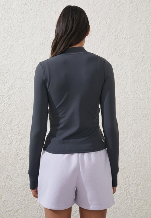 Cotton On - Active Core Zip Through Long Sleeve - Element Blue