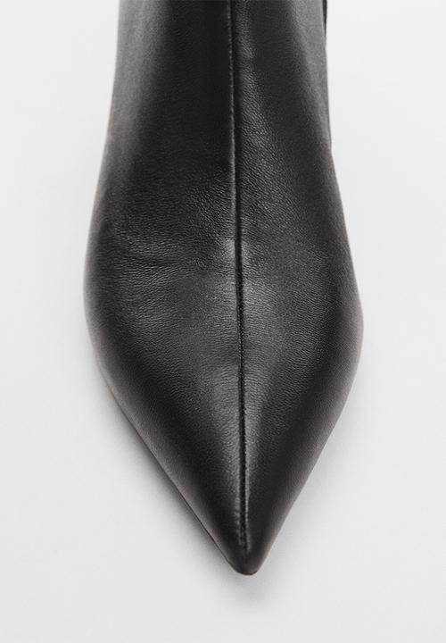 MANGO - Dadly kitten heel ankle boot - black