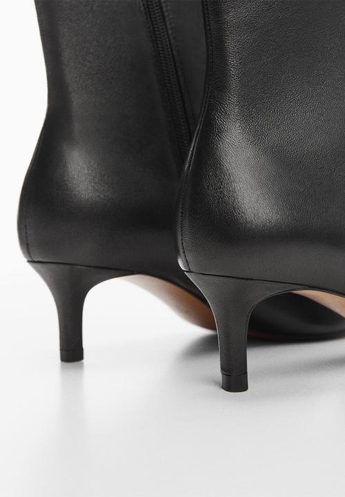 MANGO - Dadly kitten heel ankle boot - black