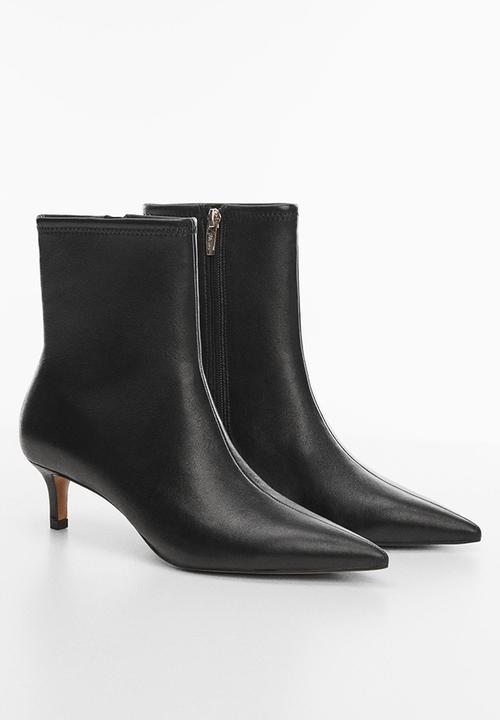 MANGO - Dadly kitten heel ankle boot - black