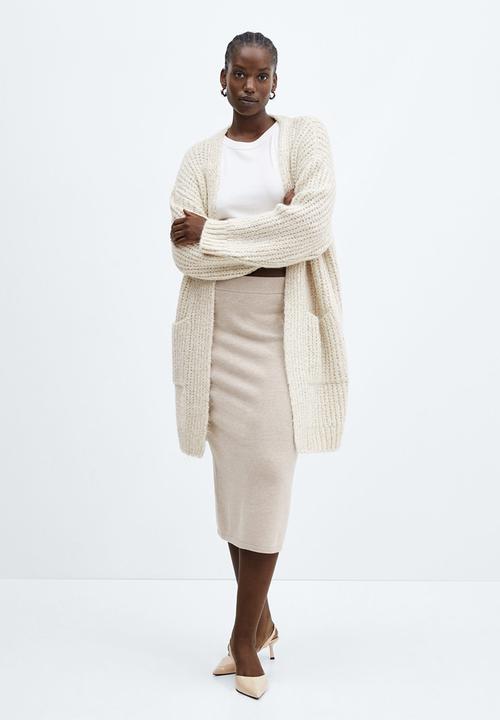 MANGO - Plus Cardigan Golden - Light Beige