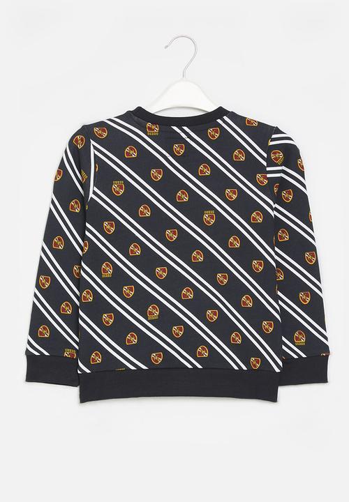 GUESS - Ls active top - navy college print