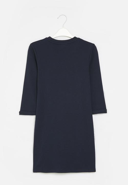 GUESS - 3/4 sleeves interlock dress - blackened blue