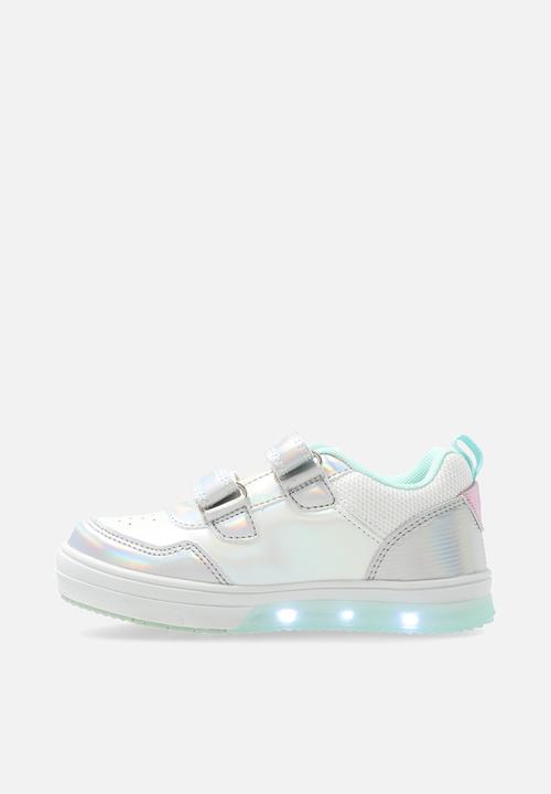 Bubblegummers - Neon girls light up sneakers - silver