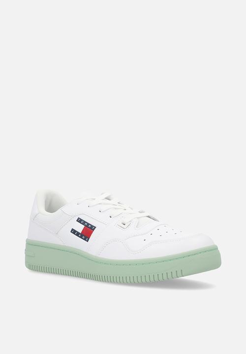 Tommy Hilfiger - TJW retro basket ess - white/jadestone green