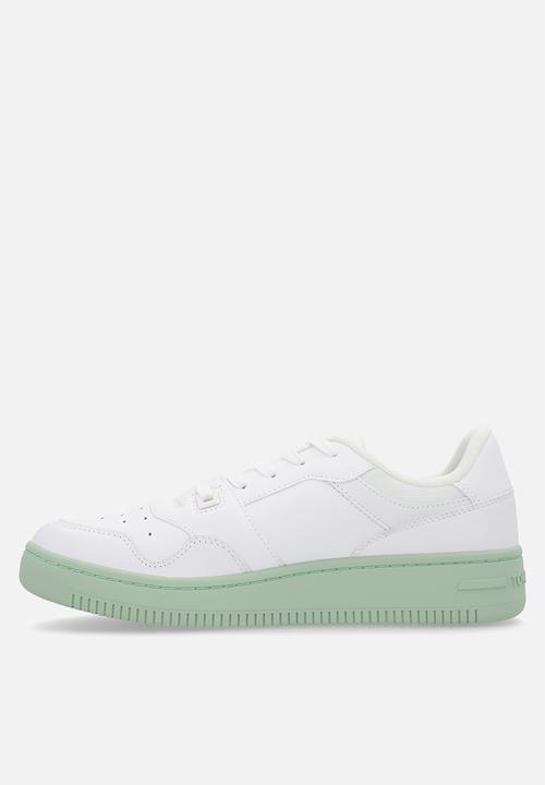Tommy Hilfiger - TJW retro basket ess - white/jadestone green