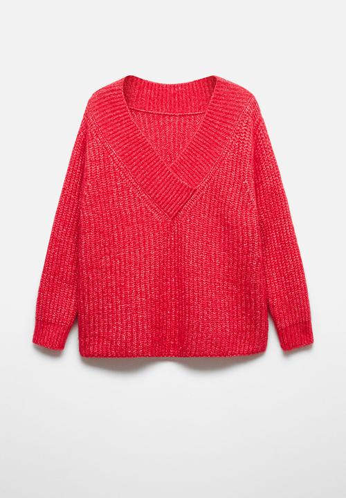 MANGO - Sweater chapi - red
