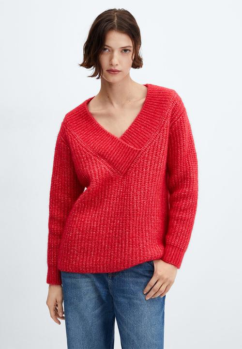 MANGO - Sweater chapi - red