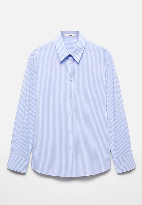 MANGO - Shirt Regu - Mid-Blue
