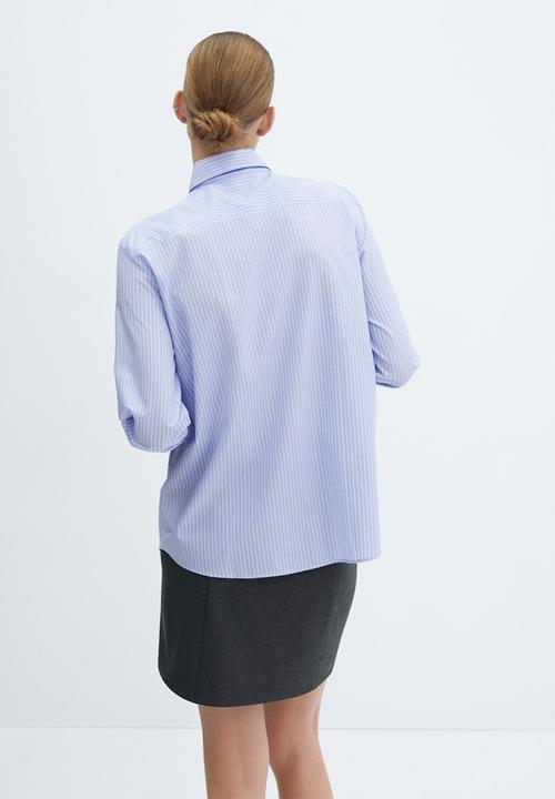 MANGO - Shirt Regu - Mid-Blue