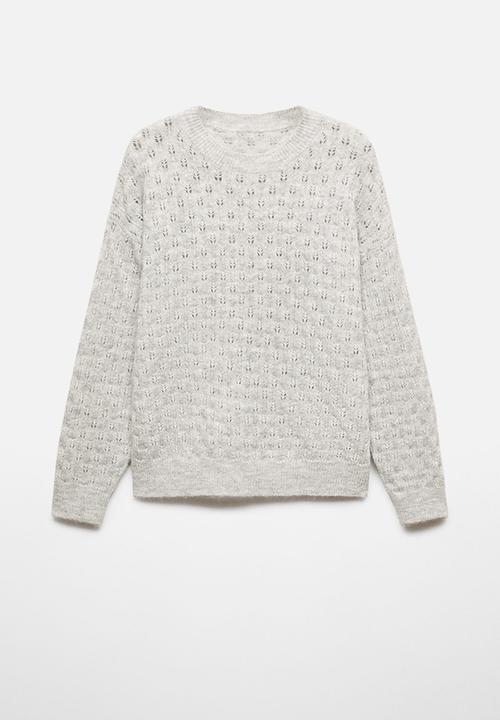 MANGO - Sweater florins - light pastel grey