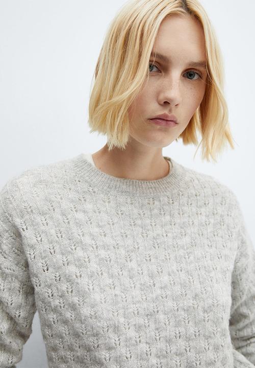 MANGO - Sweater florins - light pastel grey