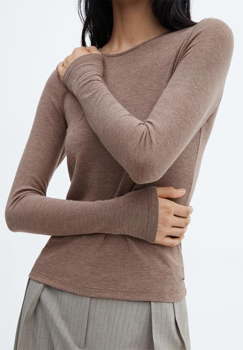 MANGO - T-shirt lucy - light brown