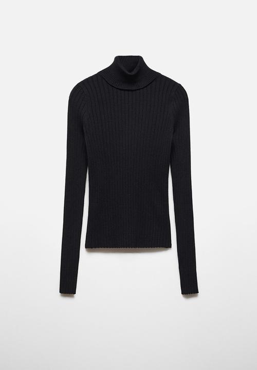 MANGO - Sweater goletac - black