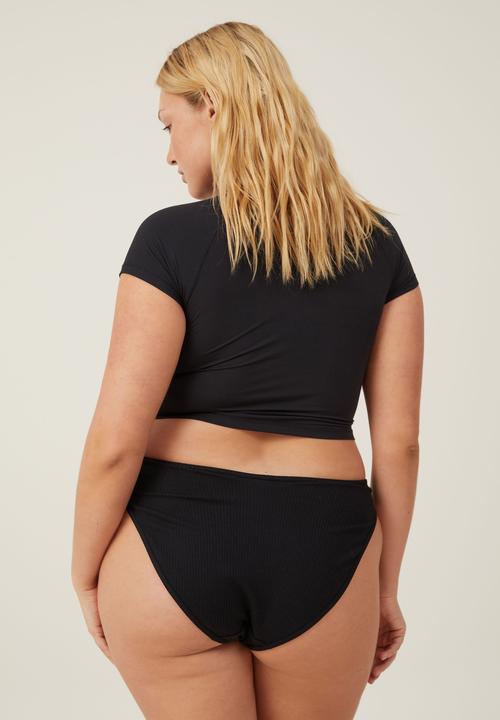 Cotton On - Organic Cotton Rib Bikini Brief - Black
