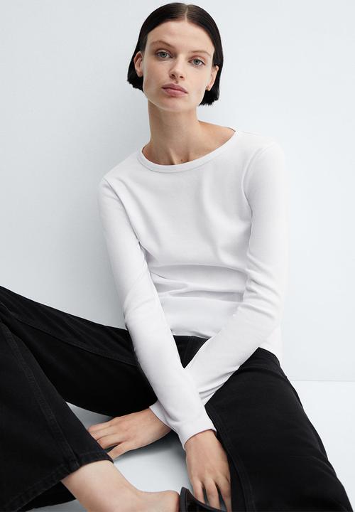 MANGO - T-shirt etoile - white