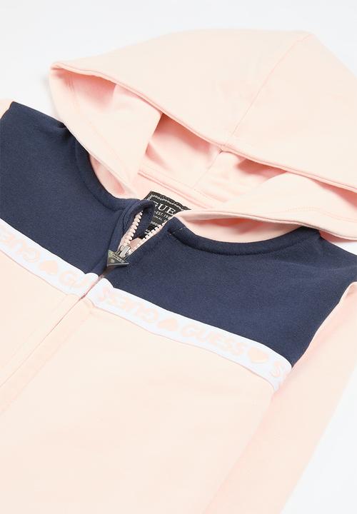 GUESS - Set active top w/zip+leggings - pink blush