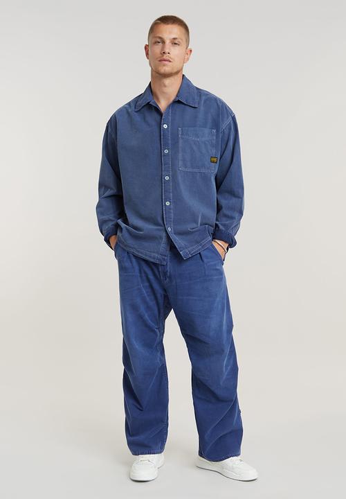 G-STAR - Pleated Denim PantLt wt illinois ecru chambray - faded ciel blue gd