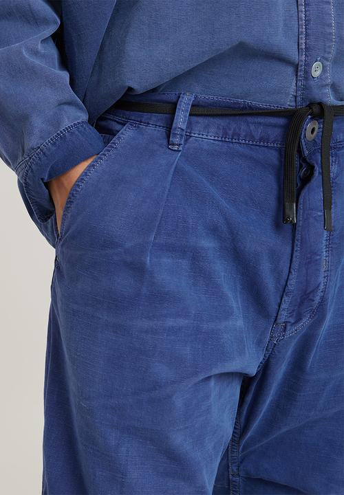 G-STAR - Pleated Denim PantLt wt illinois ecru chambray - faded ciel blue gd