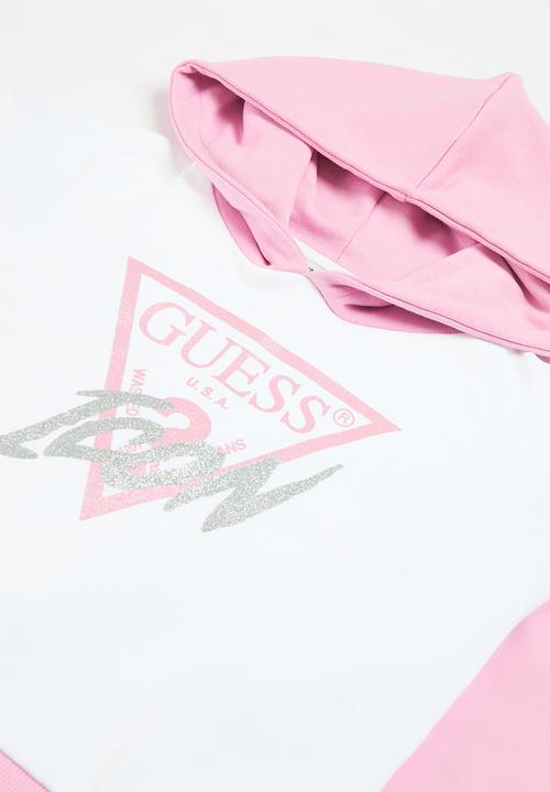 GUESS - Set long sleeve active top+active pants - white & pink 