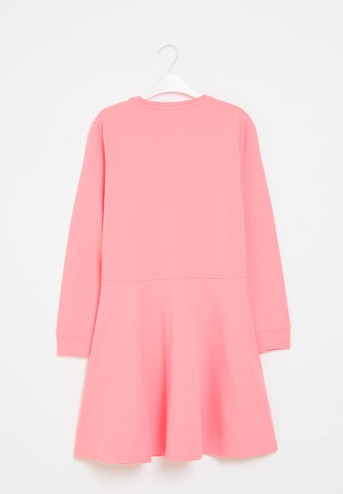 POLO - Girls harper long sleeve printed dress - pink