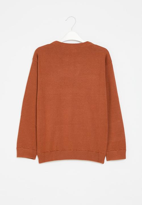 POLO - Boys sebastian long sleeve knitted pullover - rust