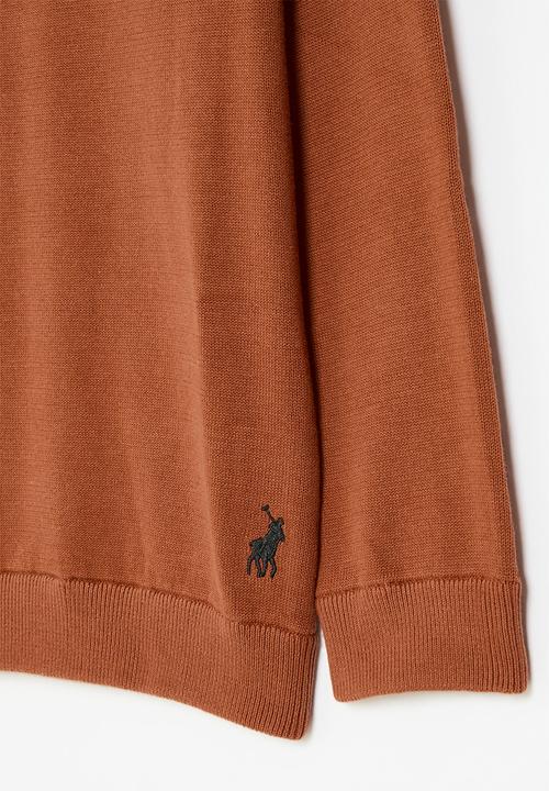 POLO - Boys sebastian long sleeve knitted pullover - rust
