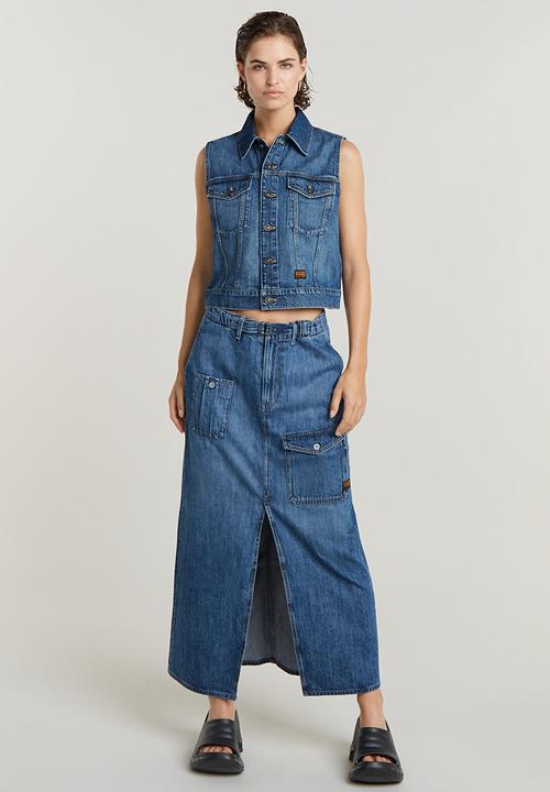 G-STAR - Shrunken vest wmn - faded cliffside blue