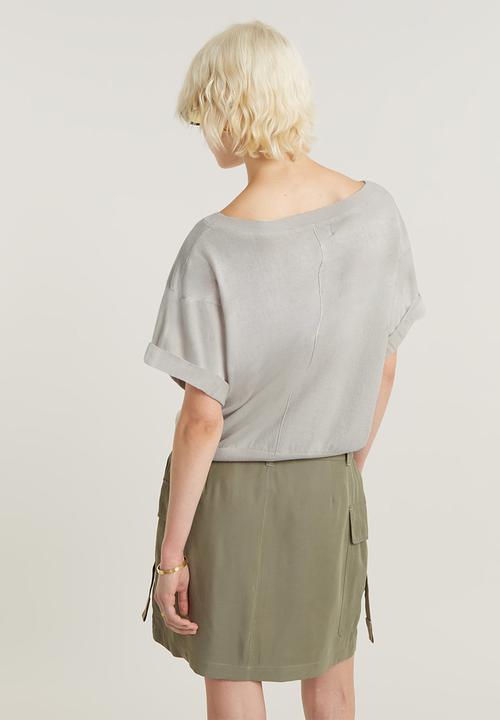 G-STAR - Blousy boat neck jumper loose wmn - brick bleached