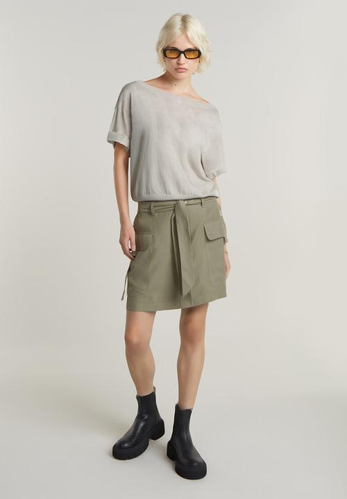 G-STAR - Blousy boat neck jumper loose wmn - brick bleached