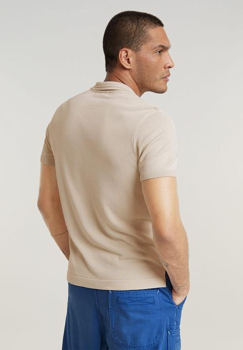 G-STAR - Knitted polo Light galli knit - whitebait