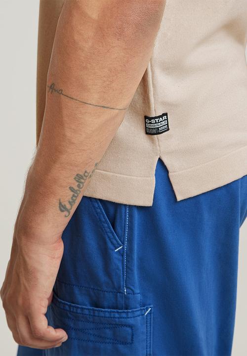 G-STAR - Knitted polo Light galli knit - whitebait