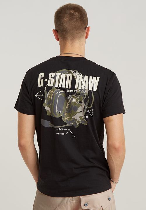 G-STAR - Headphones back gr r t Compact slub jersey o - dk black
