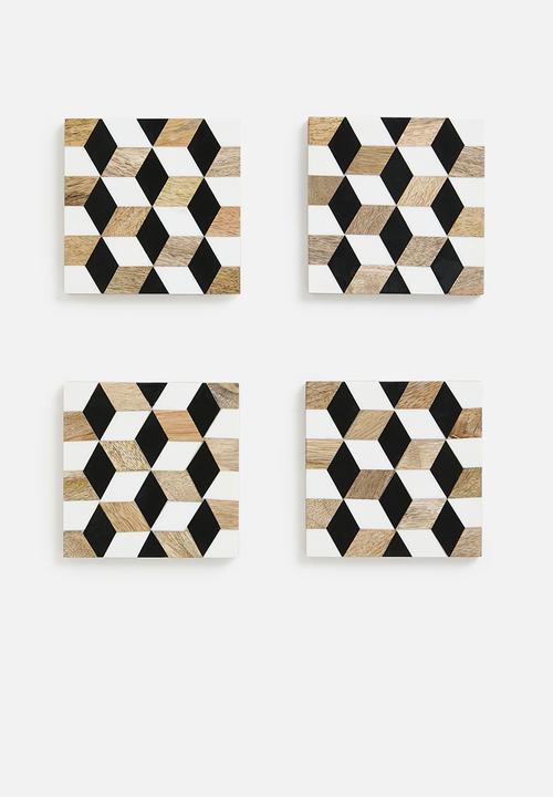 Sixth Floor - Cubic Coaster set of 4 - Multi