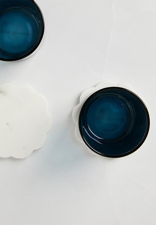 Sixth Floor - Sona Marble Coaster set of 4 - White