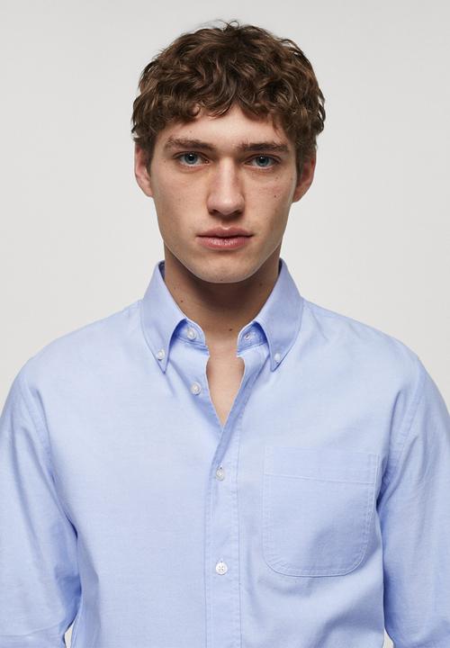 MANGO - Shirt oxford - sky-blue