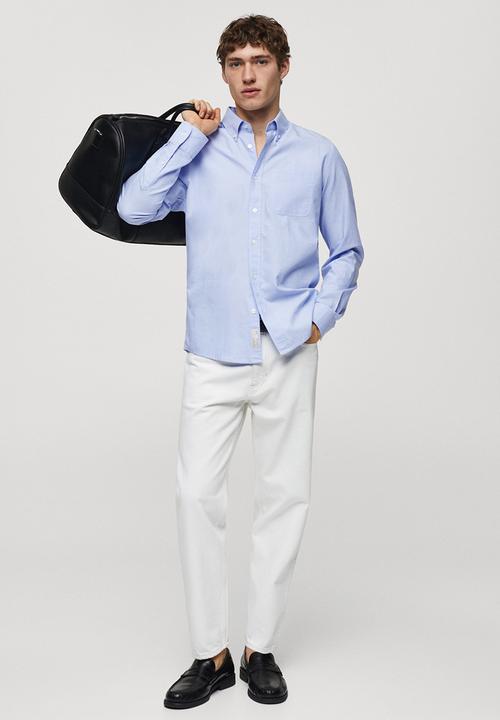 MANGO - Shirt oxford - sky-blue