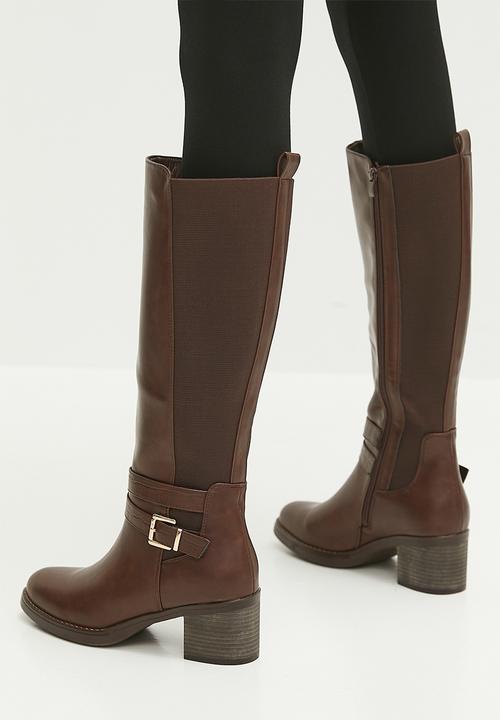 Madison® - Gabriella block heel boot - chocolate