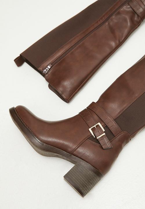 Madison® - Gabriella block heel boot - chocolate