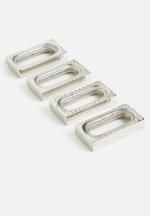 Sixth Floor - Estelle Napkin Rings set of 4- Silver