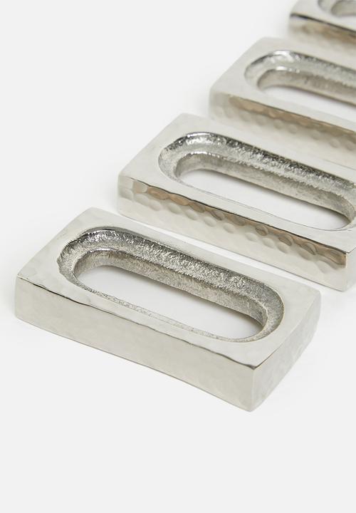 Sixth Floor - Estelle Napkin Rings set of 4- Silver