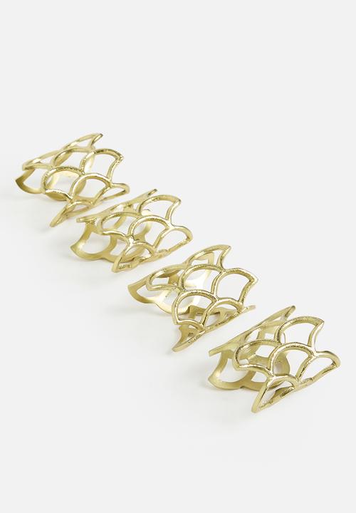 Sixth Floor - Goldi Napkin Rings set of 4- Gold