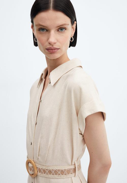MANGO - Dress sand-h - light beige